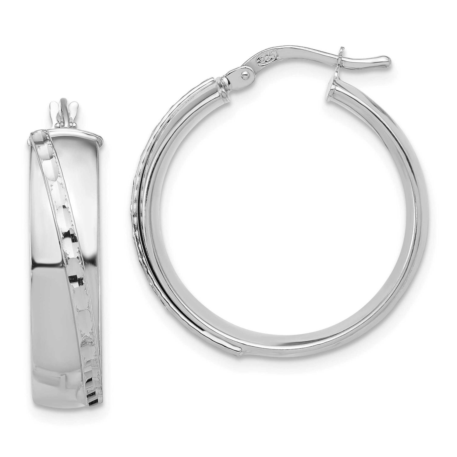 Plated Italian Earrings Sterling Silver Rhodium-plated QE10951