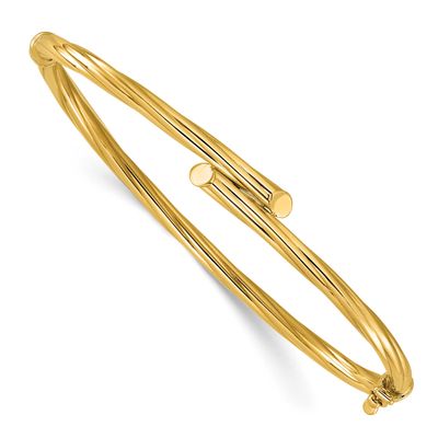 Bypass Hinged Bangle 10k Gold Polished 10LF635 196904336151