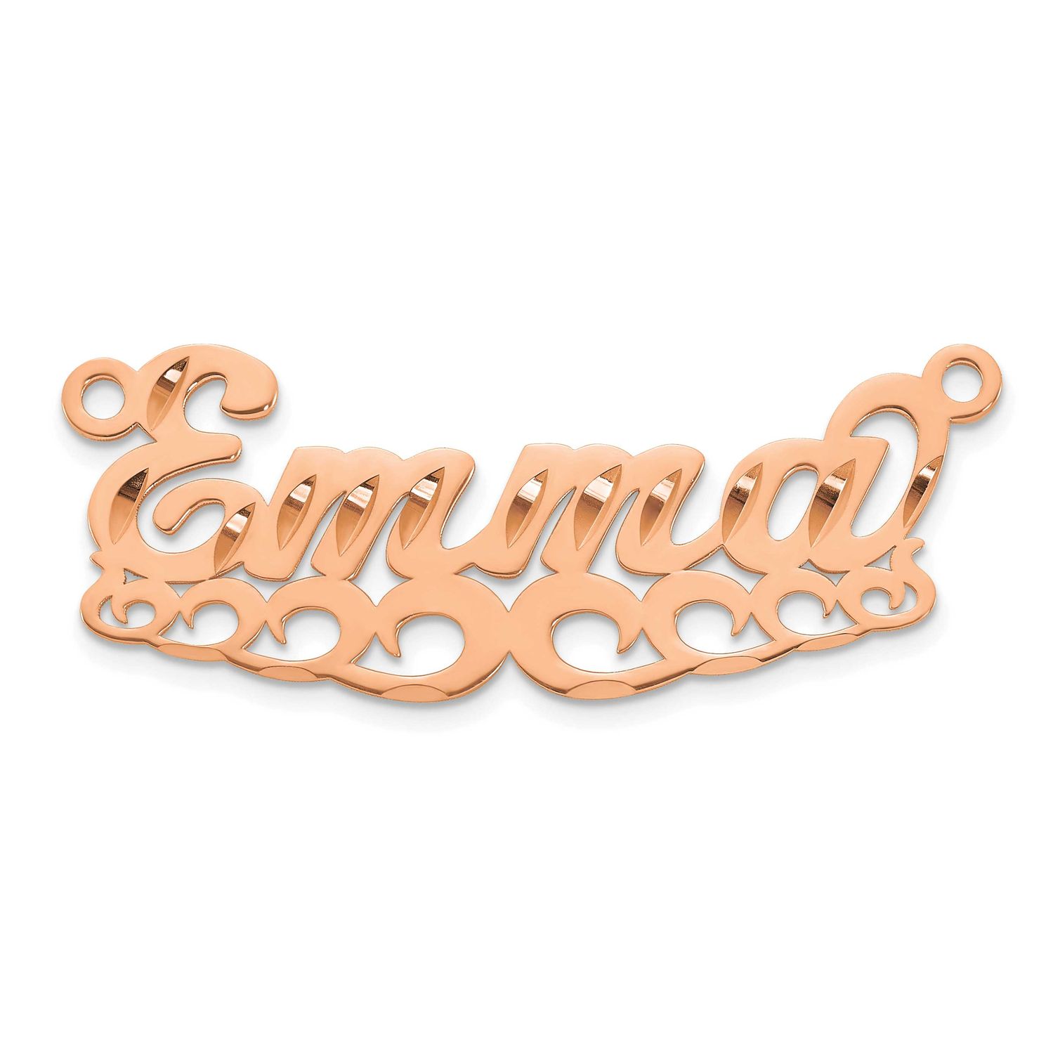 Diamond-Cut Wave Name Plate 10k Rose Gold 10XNA1540R