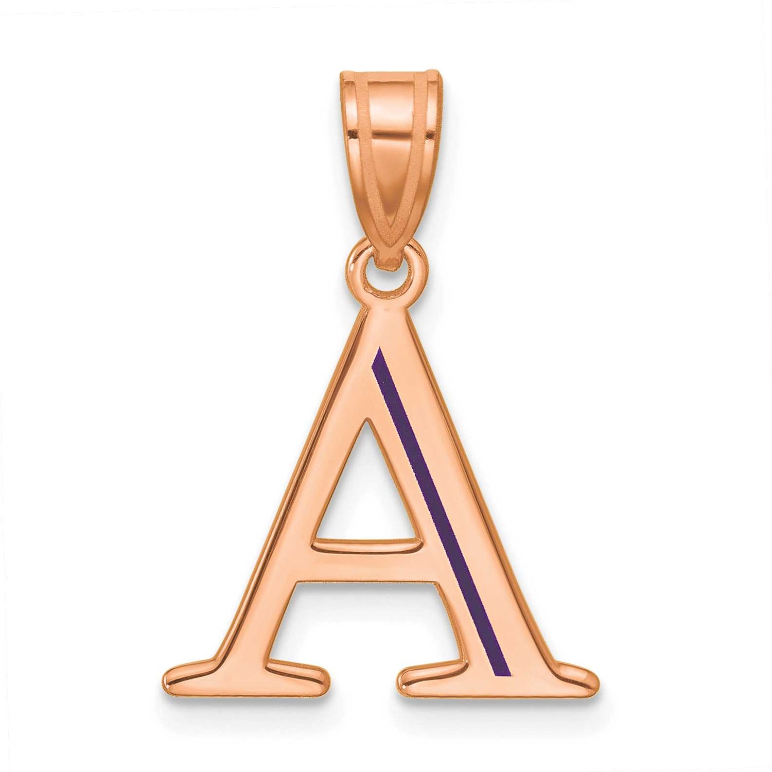Rose Gold-Plated Line Epoxy Initial Pendant Sterling Silver XNA1471RP
