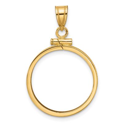 20.2mm x 2.1mm Screw Top Coin Bezel Pendant 10k Gold Polished 10C1885/20.2