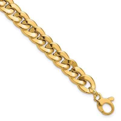 Fancy Curb Link Bracelet 14k Gold Polished LF2160-7.5 196904315477