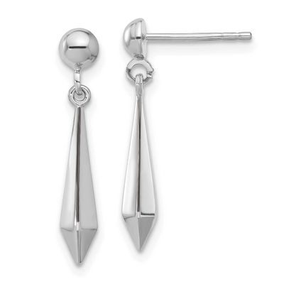 Polished Post Dangle Earrings 10k White Gold 10LE656W