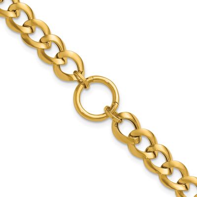 Circle Accent Fancy Link Bracelet 14k Gold Polished LF2159-7.75 196904316948