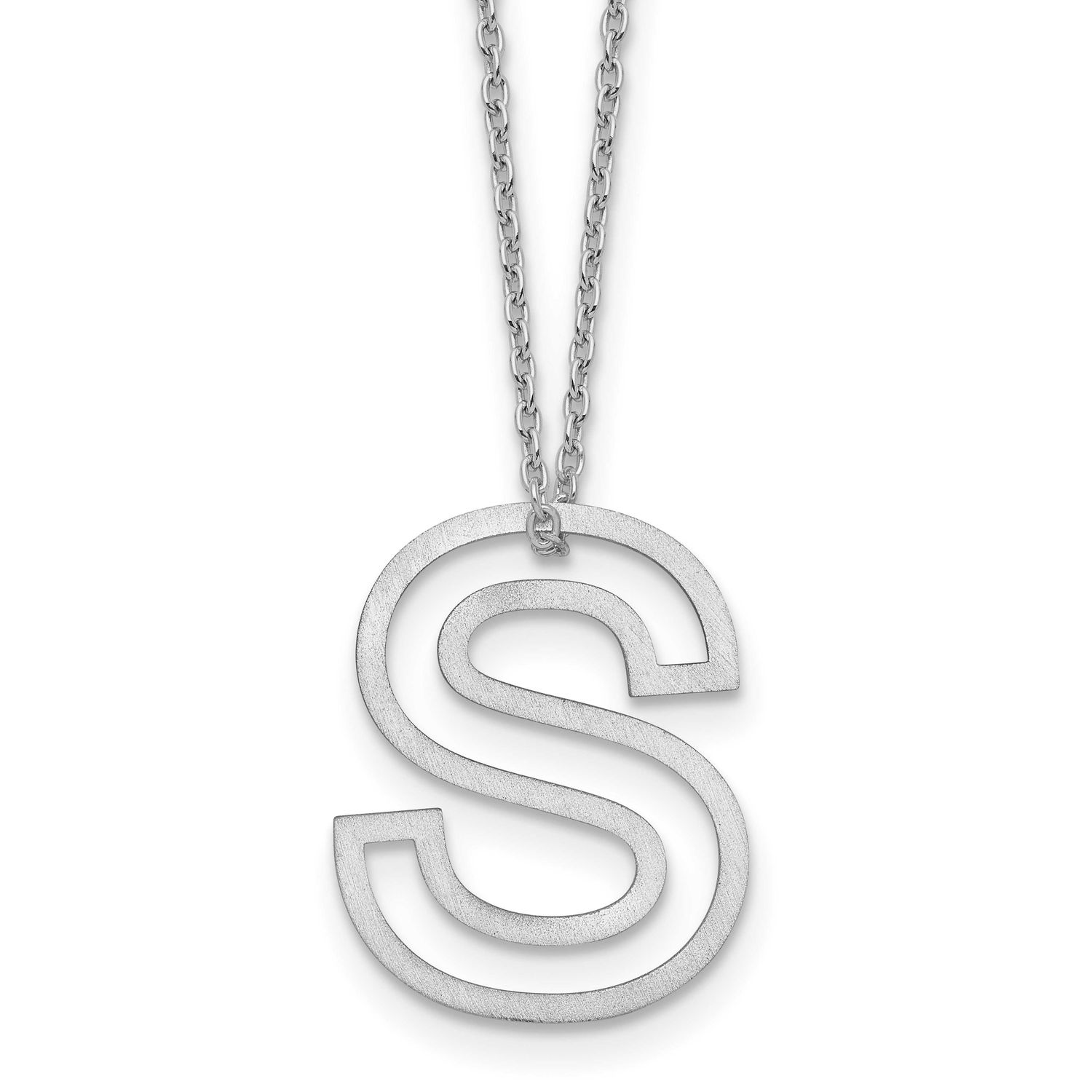 Cut Out Slide Initial S Necklace 10k White Gold 10XNA1474W/S