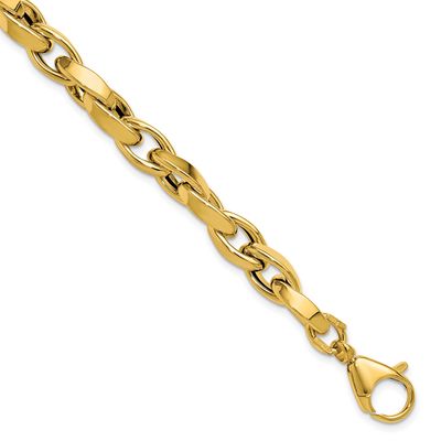 Fancy Twisted Link Bracelet 14k Gold Polished LF2105-8 196904315576