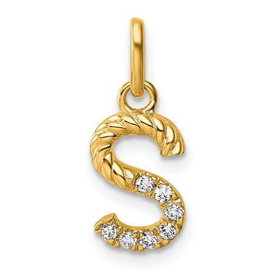 Twisted .07 Ct. Diamond Initial S Charm 14k Gold PM10732S-YA