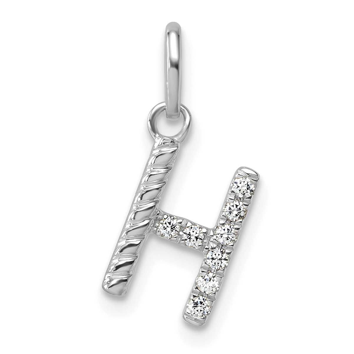 Twisted .07 Ct. Diamond Initial H Charm 14k White Gold PM10732H-WA