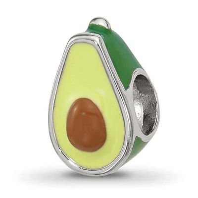 Kids Enamel Avacado Half with Pit Bead Sterling Silver QRS4571 196904279311