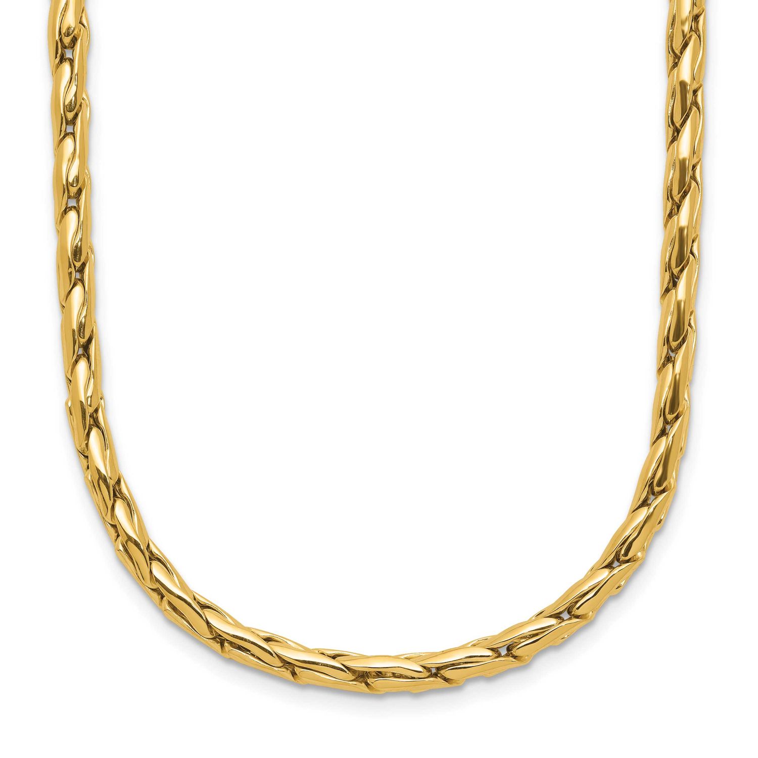3.5mm Fancy Link Necklace 14k Gold Polished LF2220-18.5 196904317259