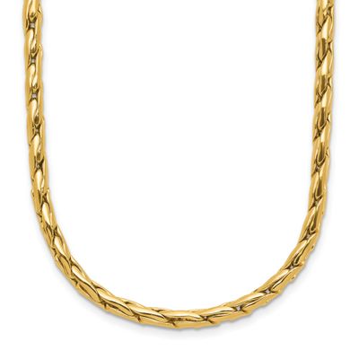 3.5mm Fancy Link Necklace 14k Gold Polished LF2220-18.5 196904317259