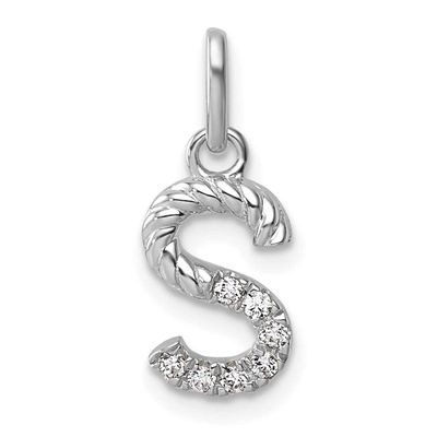 Twisted .07 Ct. Diamond Initial S Charm 14k White Gold PM10732S-WA