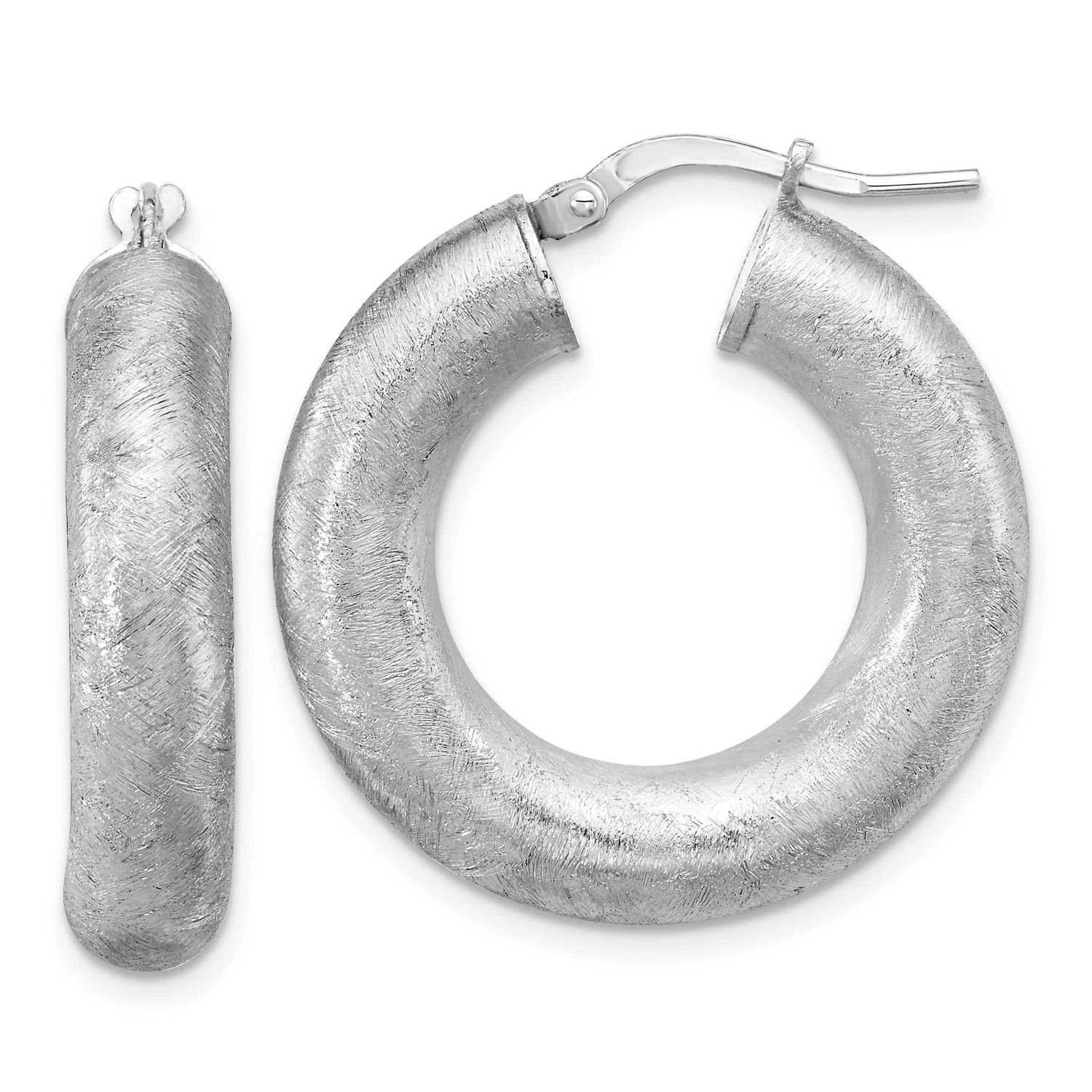 Radiant Essence Hoop Earrings Sterling Silver Rhodium-plated QLE1541 196904322055