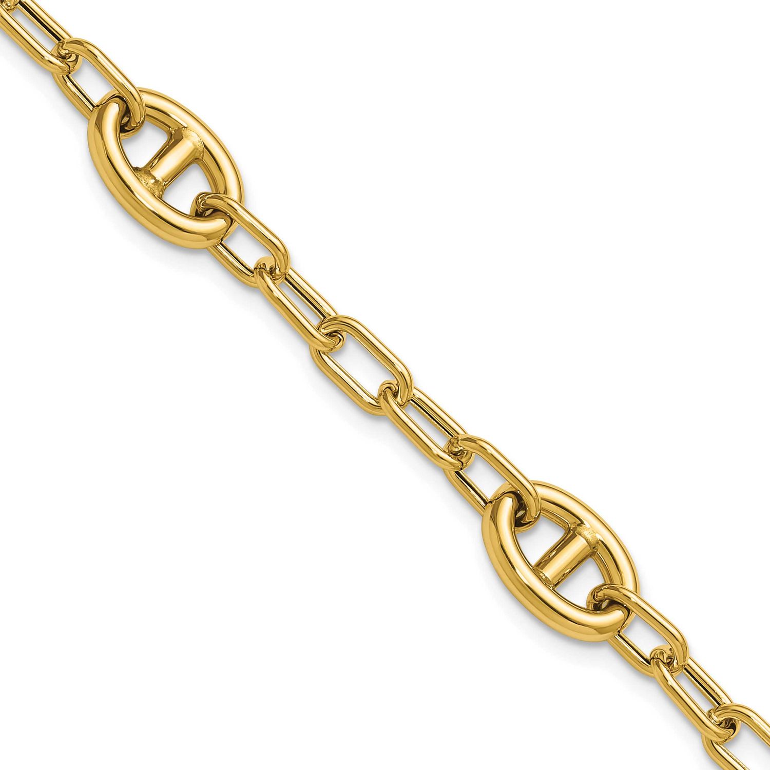 Fancy Anchor Link Bracelet 14k Gold Polished LF2231-7.5 196904317402