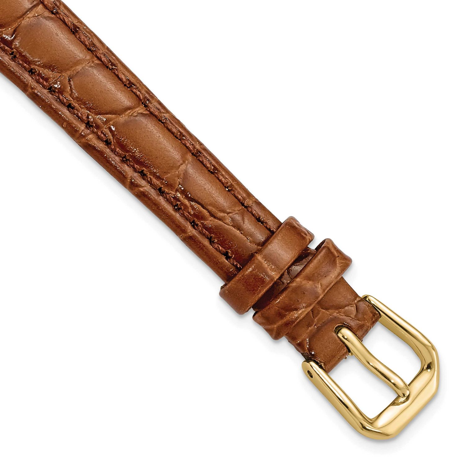 Debeer 12mm Havana Alligator Grain Leather with Gold-Tone Buckle 6.75 Inch Watch Band BA24-12 88677…