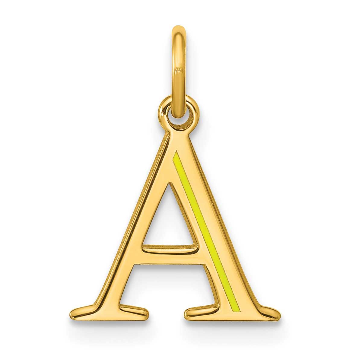 Line Epoxy Initial Charm Sterling Silver Gold-plated XNA1470GP