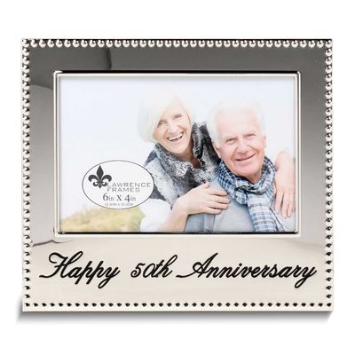 Silver-Tone Happy 50Th Anniversary 4x6 Photo Frame GM19140 751148070973