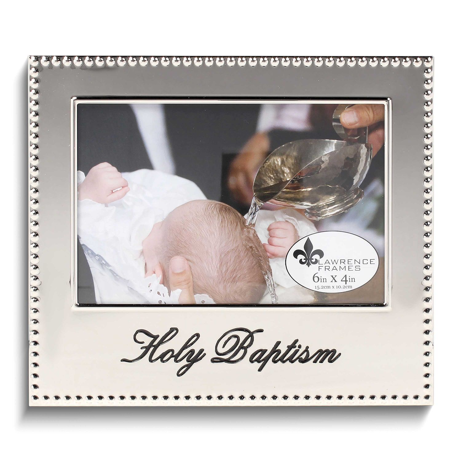 Silver-Tone Holy Baptism 4x6 Photo Frame GM19147 751148071062