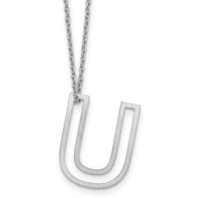 Cut Out Slide Initial U Necklace Sterling Silver XNA1474SS/U