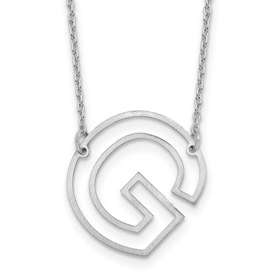 Sideways Cut Out Initial G Necklace 10k White Gold 10XNA1473W/G