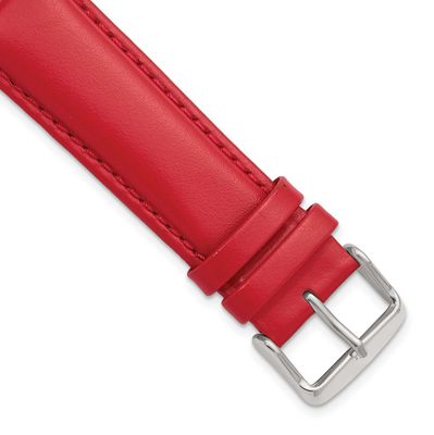 Debeer 22mm Red Smooth Leather Chronograph with Silver-Tone Buckle 7.5 Inch Watch Band 38C-22 19690…