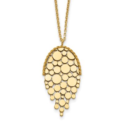 Fancy with 2 Inch Extender Necklace 14k Gold Polished LF1938-17 196904330708