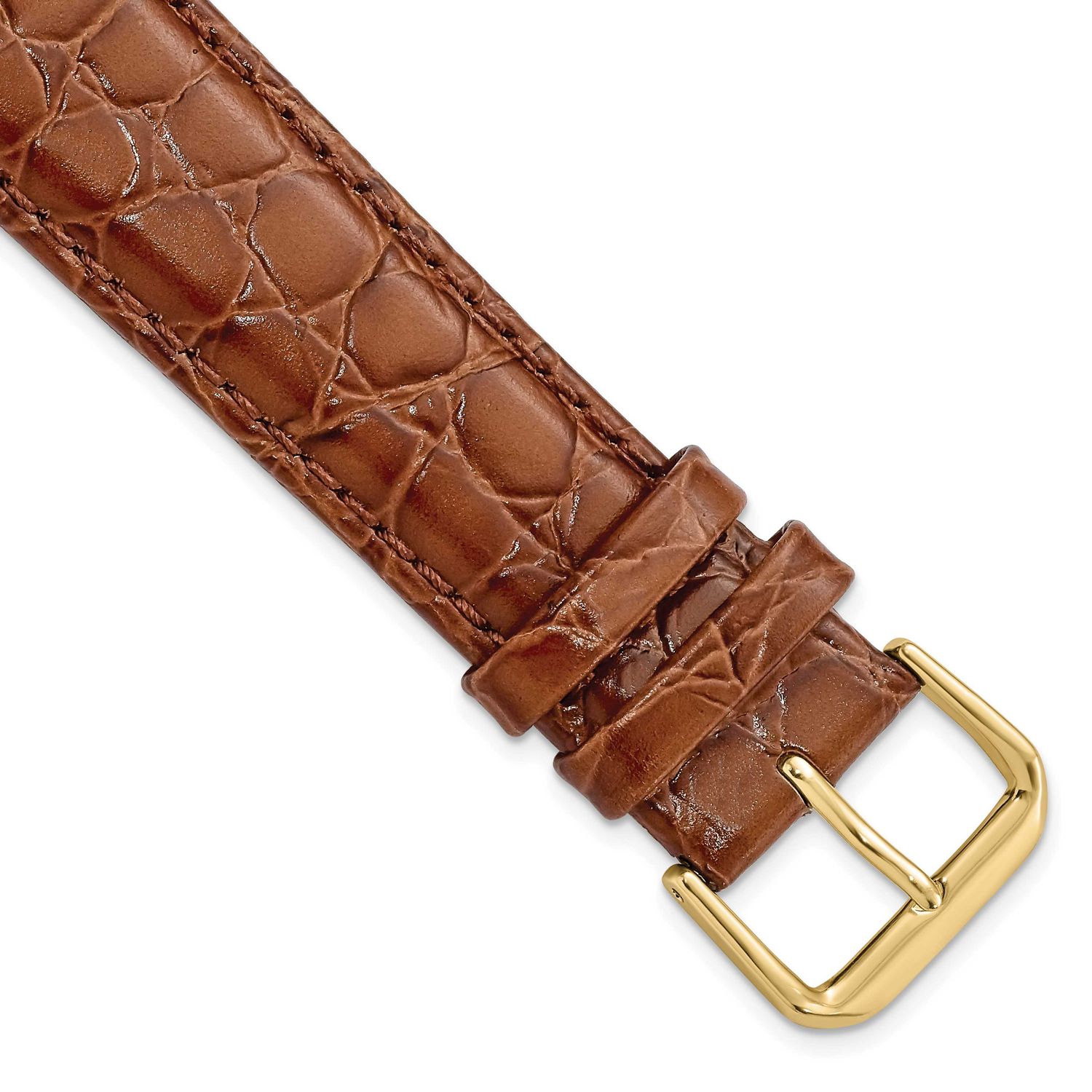 Debeer 20mm Havana Alligator Grain Leather with Gold-Tone Buckle 7.5 Inch Watch Band BA24-20 886774…