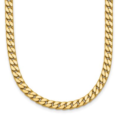 Fancy Curb Link Necklace 14k Gold Polished LF2153-18.25 196904317136