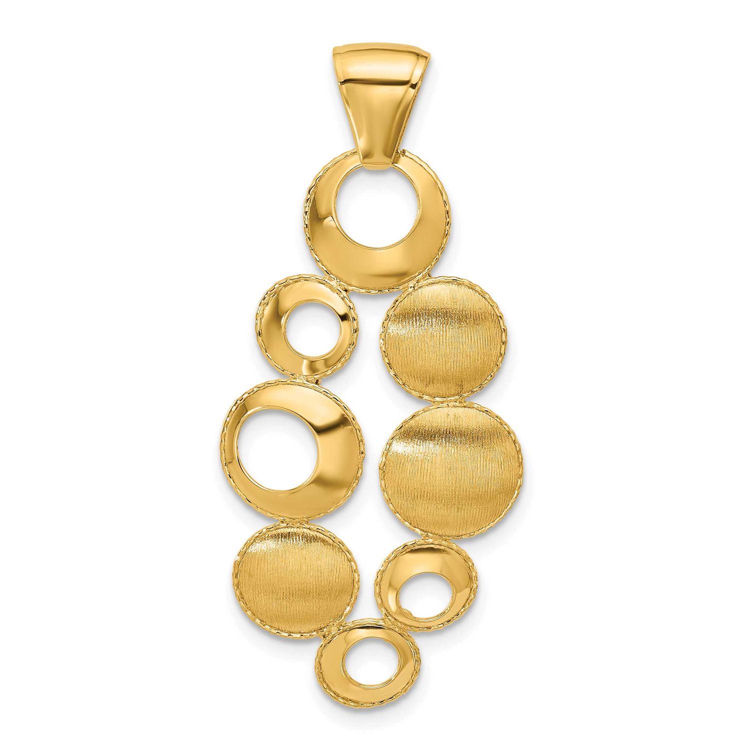 Circles Pendant 14k Gold Polished and Satin LF2039 196904342060