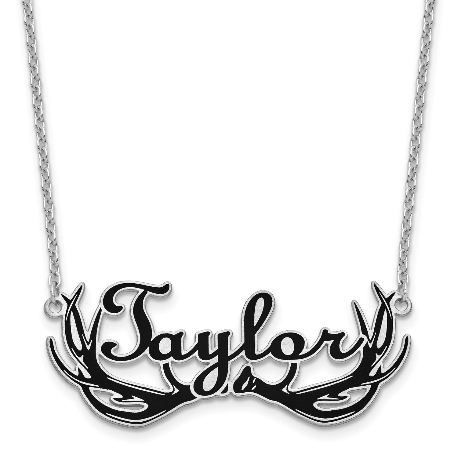Antler Name Plate Sterling Silver Rhodium-plated XNA1556SS