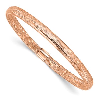 Rose Gold Plating Polished Stretch Bracelet 14k Gold LF1679R