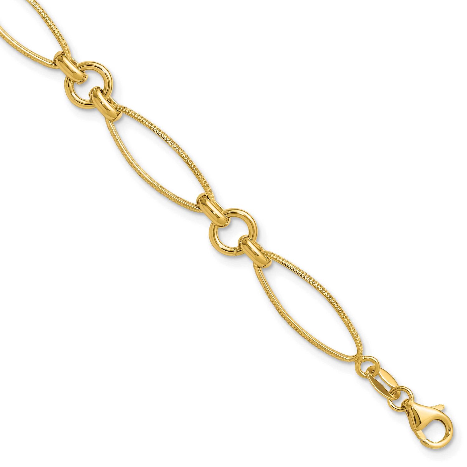 Fancy Link 8.5 Inch Bracelet 14k Gold Polished LF1847-8.5 196904337561