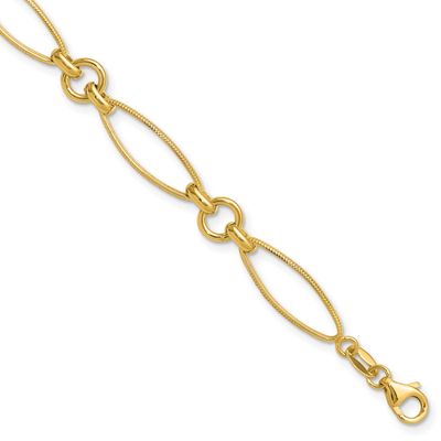 Fancy Link 8.5 Inch Bracelet 14k Gold Polished LF1847-8.5 196904337561