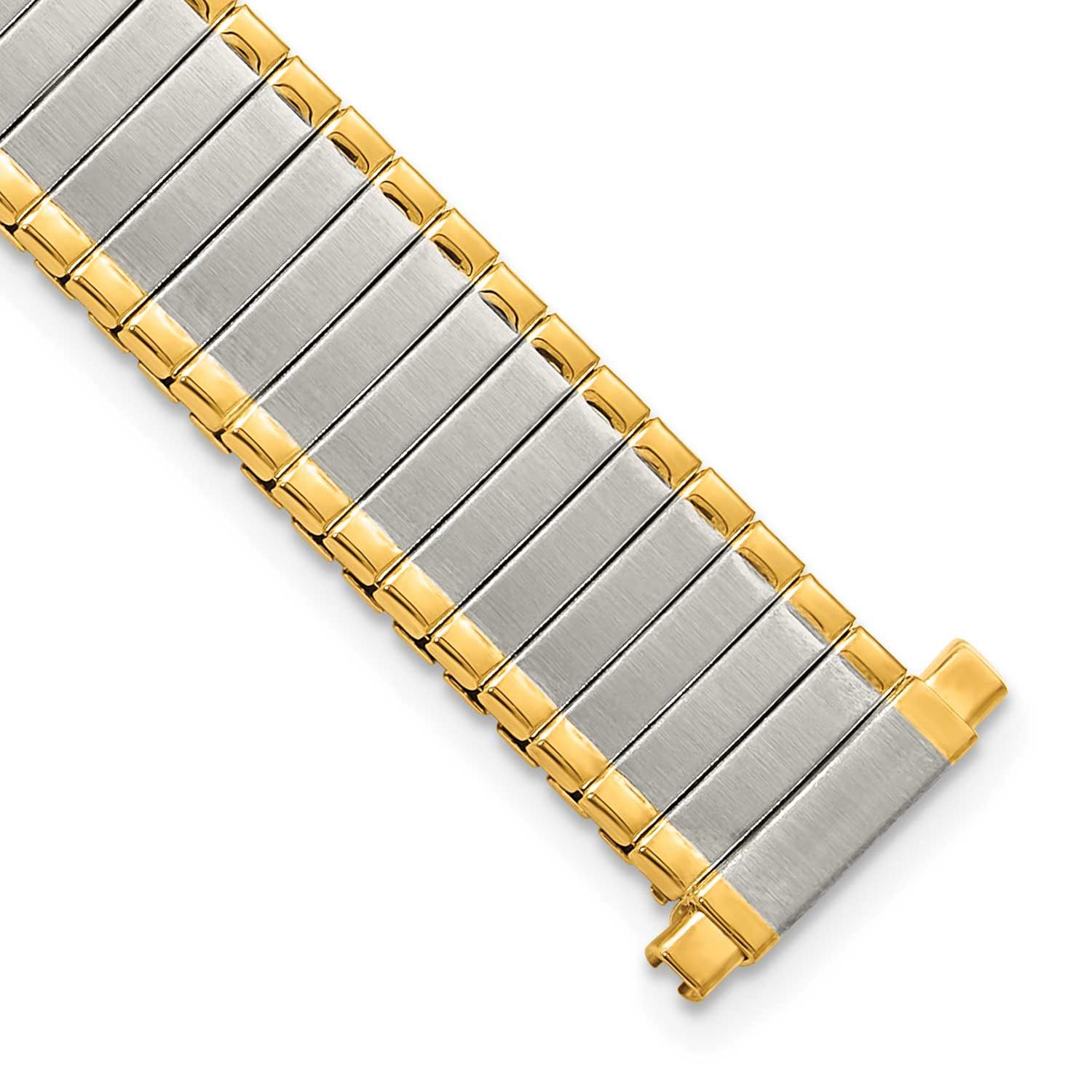 Debeer 12-16mm Ladies Satin and Polished Two-Tone Thin-Flexo Link 6 Inch Watch Band EL892