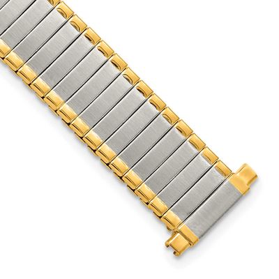Debeer 12-16mm Ladies Satin and Polished Two-Tone Thin-Flexo Link 6 Inch Watch Band EL892
