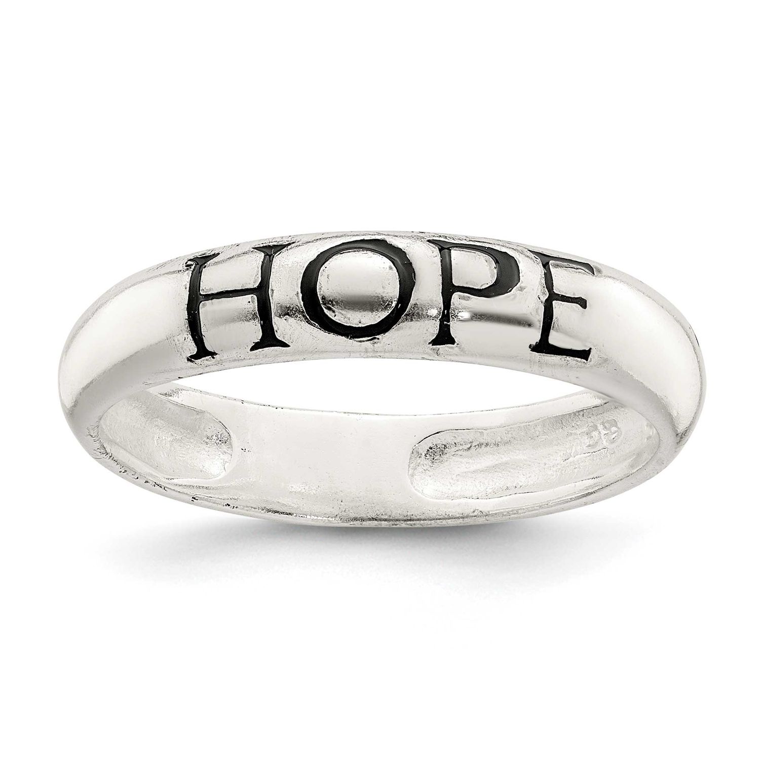 Antiqued &amp; Polished Hope Ring Sterling Silver QR2693-7 883957526997