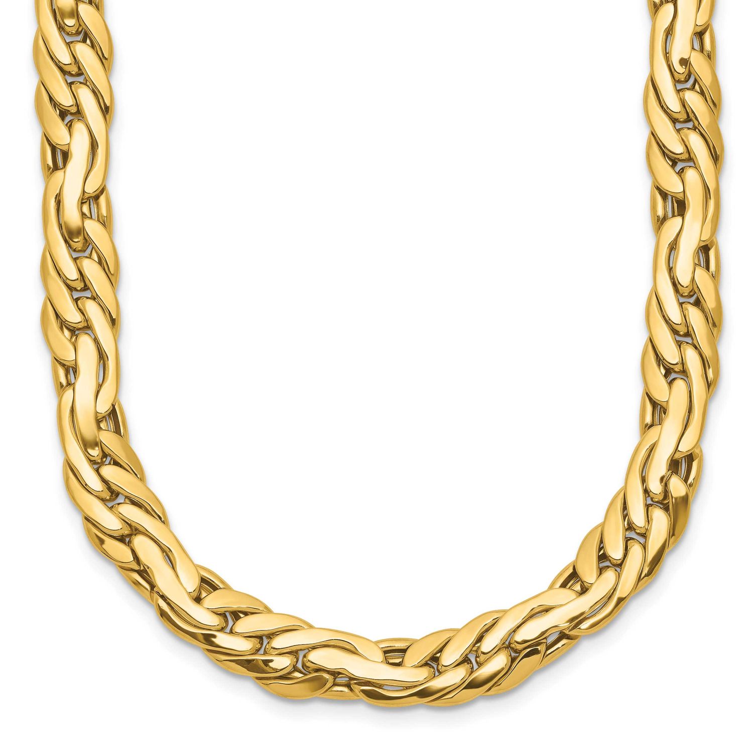 7.5mm Fancy Link Necklace 14k Gold Polished LF2219-18 196904317273