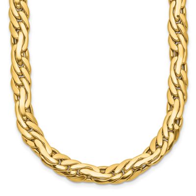 7.5mm Fancy Link Necklace 14k Gold Polished LF2219-18 196904317273
