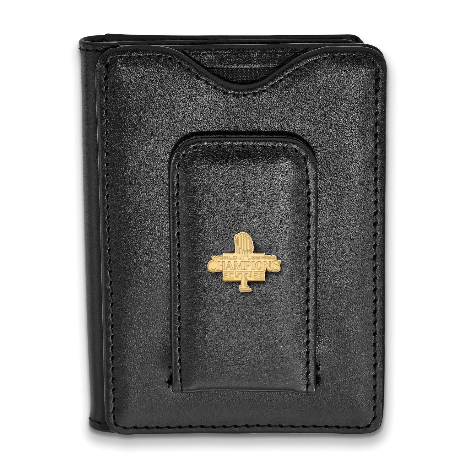 2023 World Series Champions Texas Rangers Black Leather Wallet Gold-plated GP010RAN23-W1