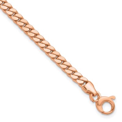 Polished Fancy Curb Link Bracelet 14k Rose Gold LF2153R-7.75 196904317112