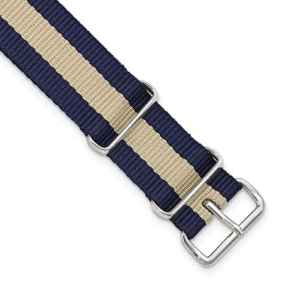 Debeer 22mm One-Piece Navy with Sand Stripe Military Ballistic G10 Nylon with Silver-Tone Buckle 10…