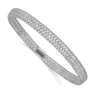 White Rhodium-Plating Stretch Bangle 14k Gold LF1461W