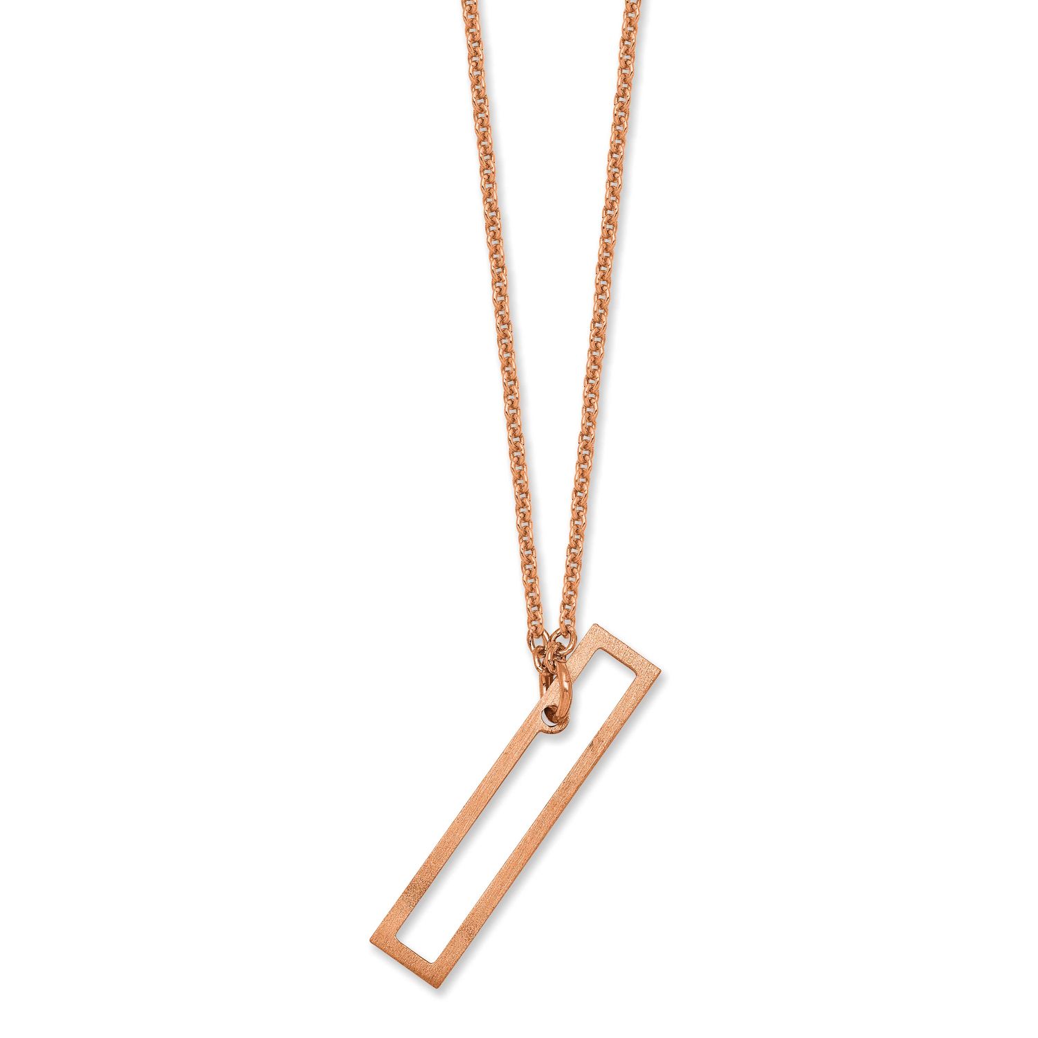 Sideways Cut Out Initial I Necklace 14k Rose Gold XNA1473R/I