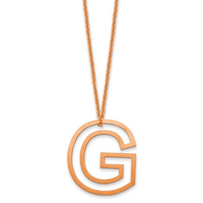 Cut Out Slide Initial G Necklace 14k Rose Gold XNA1474R/G
