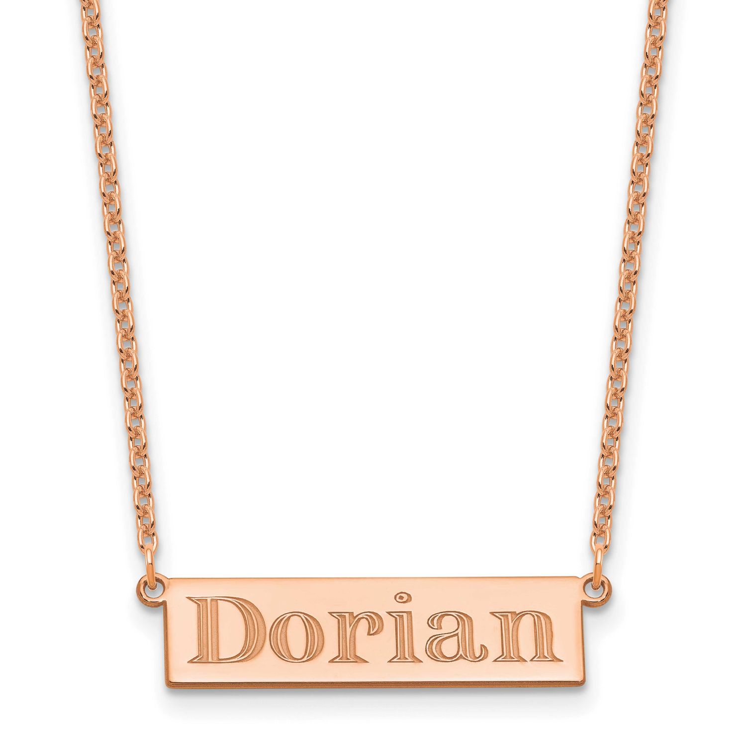 Rose-Gold 4-6 Letter Name Bar Necklace Sterling Silver XNA1525RP