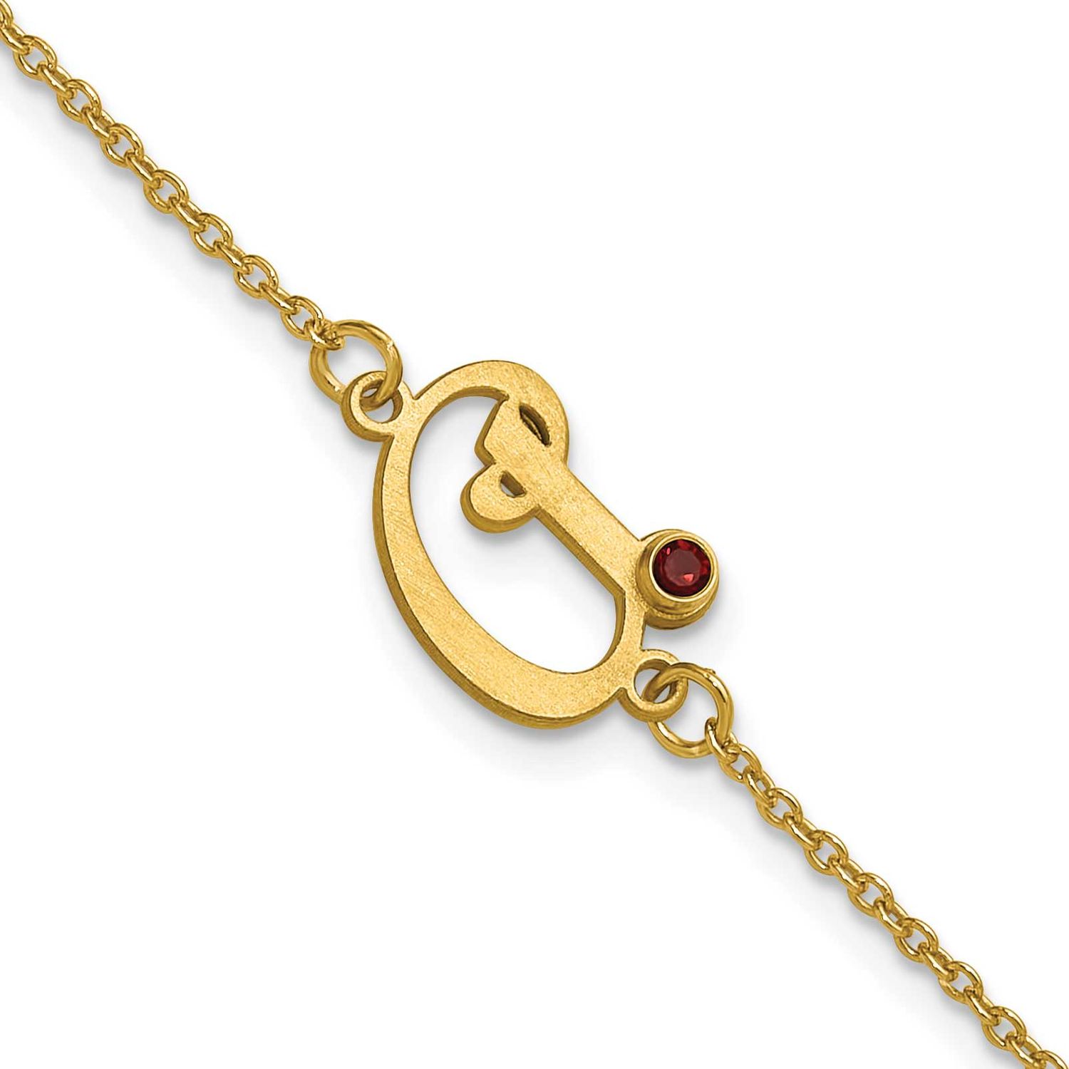 Initial and Birthstone Bracelet Sterling Silver Gold-plated XNA1543GP