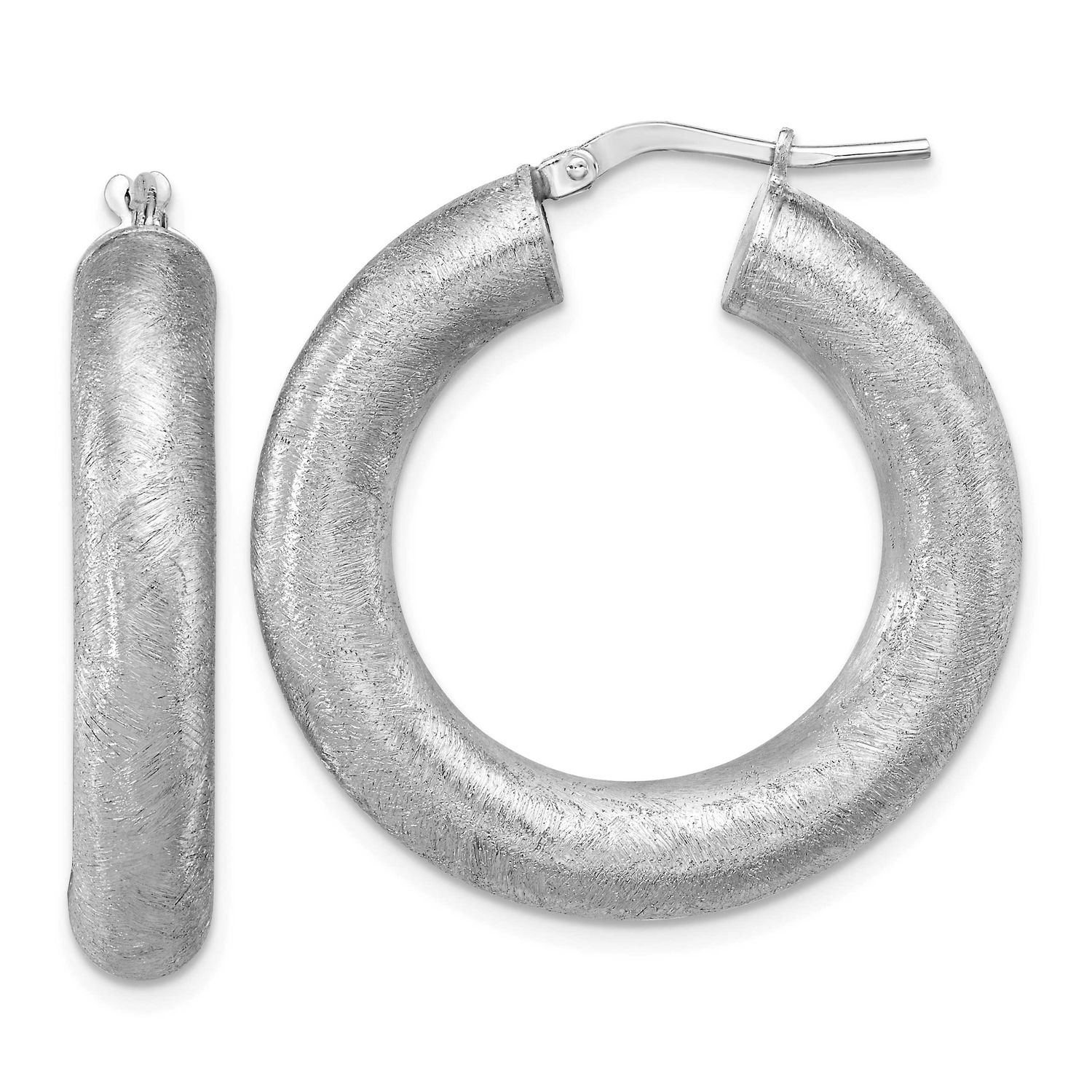 Radiant Essence Hoop Earrings Sterling Silver Rhodium-plated QLE1542 196904322048