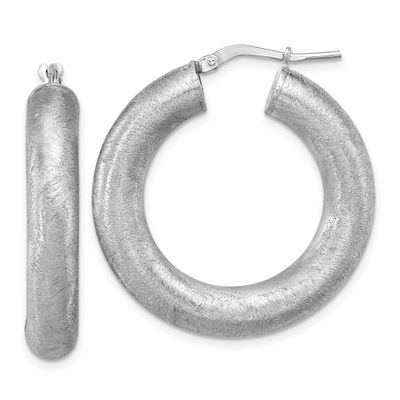 Radiant Essence Hoop Earrings Sterling Silver Rhodium-plated QLE1542 196904322048