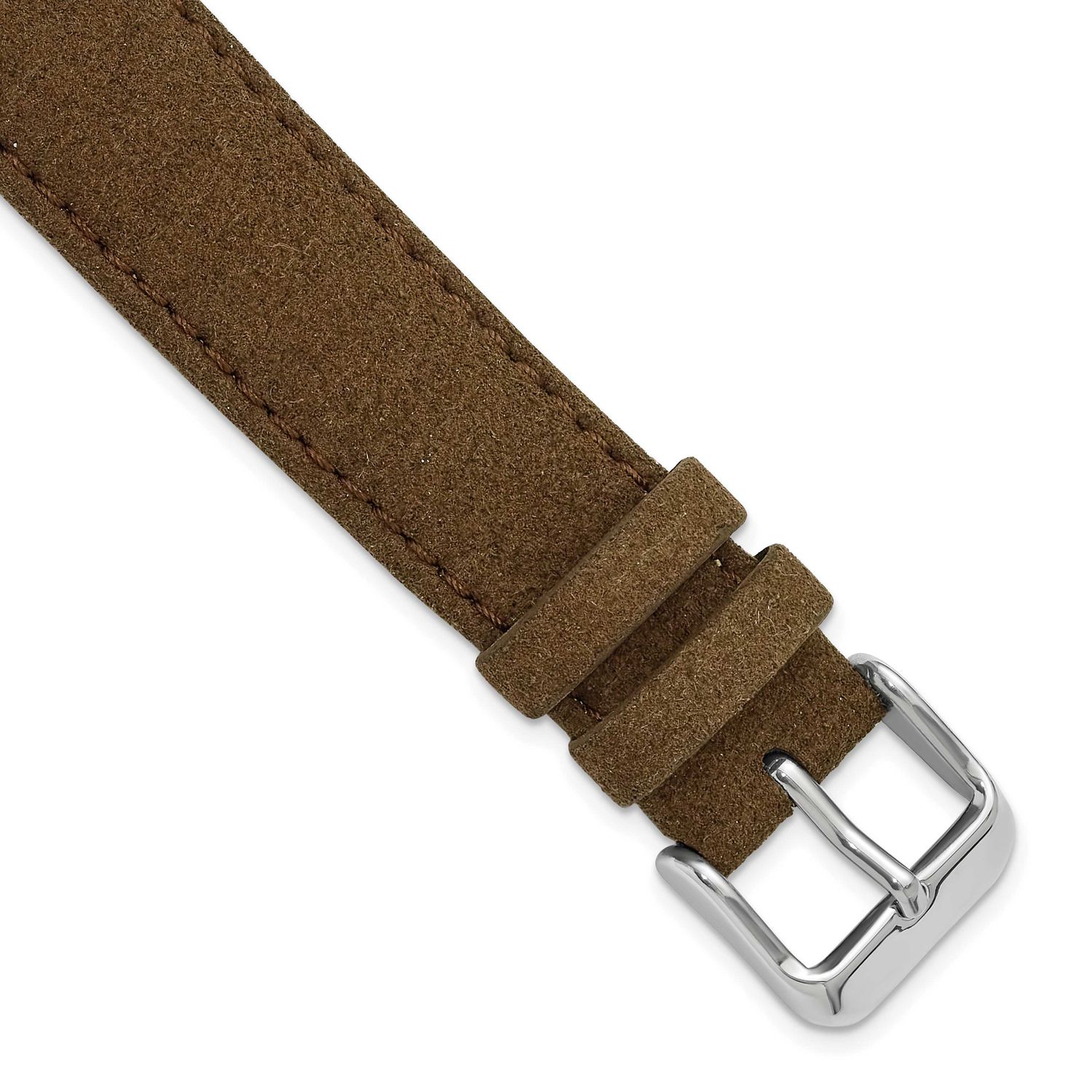 Debeer 22mm Brown Vegan Microfiber Stitched with Silver-Tone Buckle and Quick Release Spring Bars 7…
