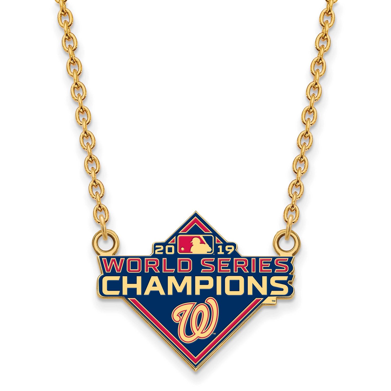 2019 World Series Champions Washington Nationals Large Pendant with Neckla Gold-plated GP012NAT19-1…